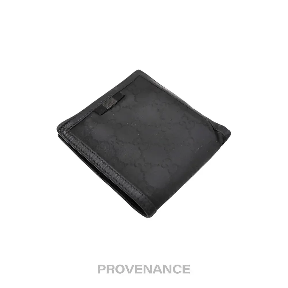 🔴 Gucci Web Bifold Wallet - GG Canvas Black Leather
